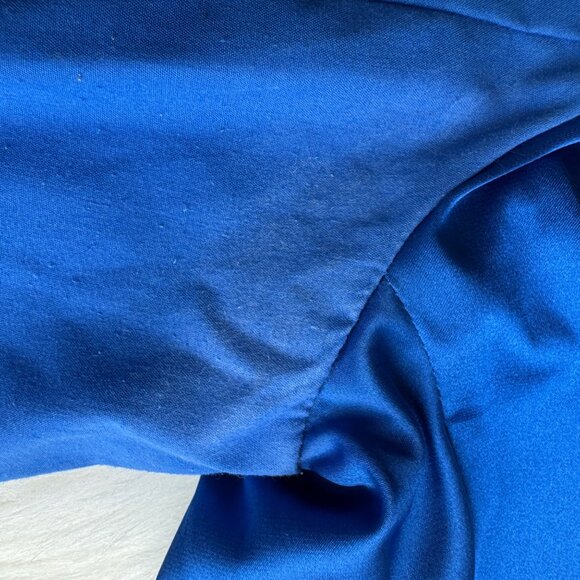 Women's SL8 Genuine Suede Asymmetric Zipper Accent Crop Moto Jacket Blue Size MD - Picture 8 of 17